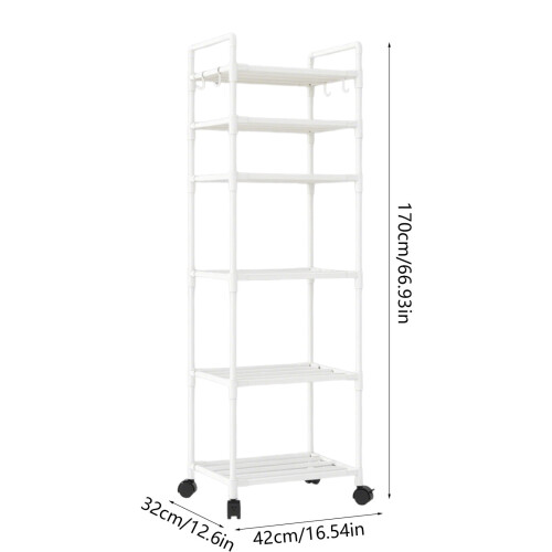 6-Tier Rolling Storage Cart with Lockable Wheels – Kitchen, Bathroom & Office Organizer 1