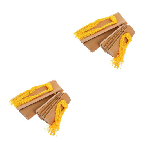 4Pièces Clapper Kuaiban En Bambou Multi Usage Pour Performance Festive 2