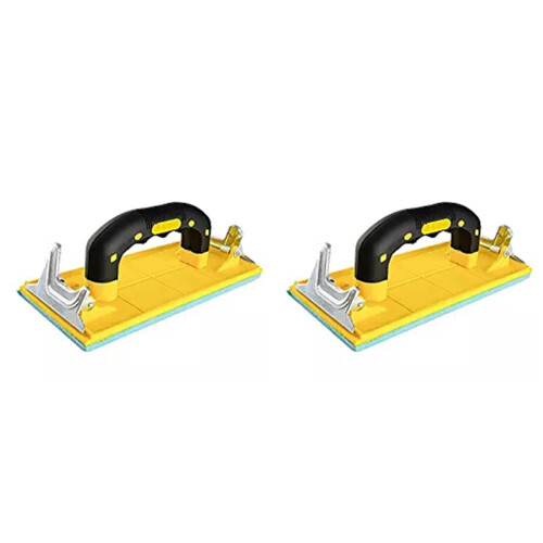 2Pièces Support Ponçage À Main Avec Poignée En Caoutchouc Jaune Léger 1