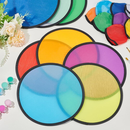 Nylon Foldable Flying Disc Fans 8 Colors 24 Pcs 2