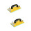 2Pièces Support Ponçage À Main Avec Poignée En Caoutchouc Jaune Léger 7