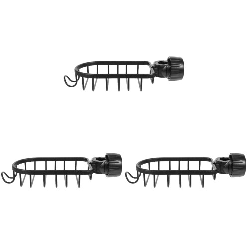 3Pièces Support Robinet Cuisine Suspendu Noir Pour Éponge Torchons 1