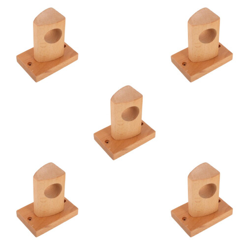 5Pièces Support Tringle En Bois Khaki Simple Solide 2