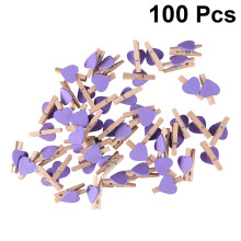 200Pièces Clips En Bois Violet Pour Photos Papier