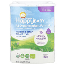 Happy Family Organics, A2 Organický Infantní Formula, Mléčná Pórová Látka s Železem, 0-12 Měsíců, 22,9 oz (650 g)