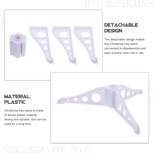 White Plastic Christmas Tree Stand – Tripod Design, 29 x 2