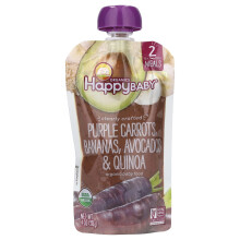 Happy Family Organics, Cibo per Bambini Organico, 6+ Mesi, Carote Porpora, Banane, Avocadi & Quinoa, 4 oz (113 g)