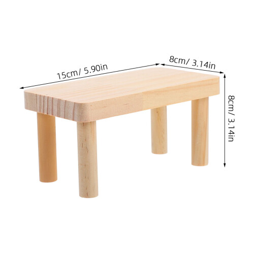Hamsterplatform i træ til små kæledyr – 15x8x8cm 1