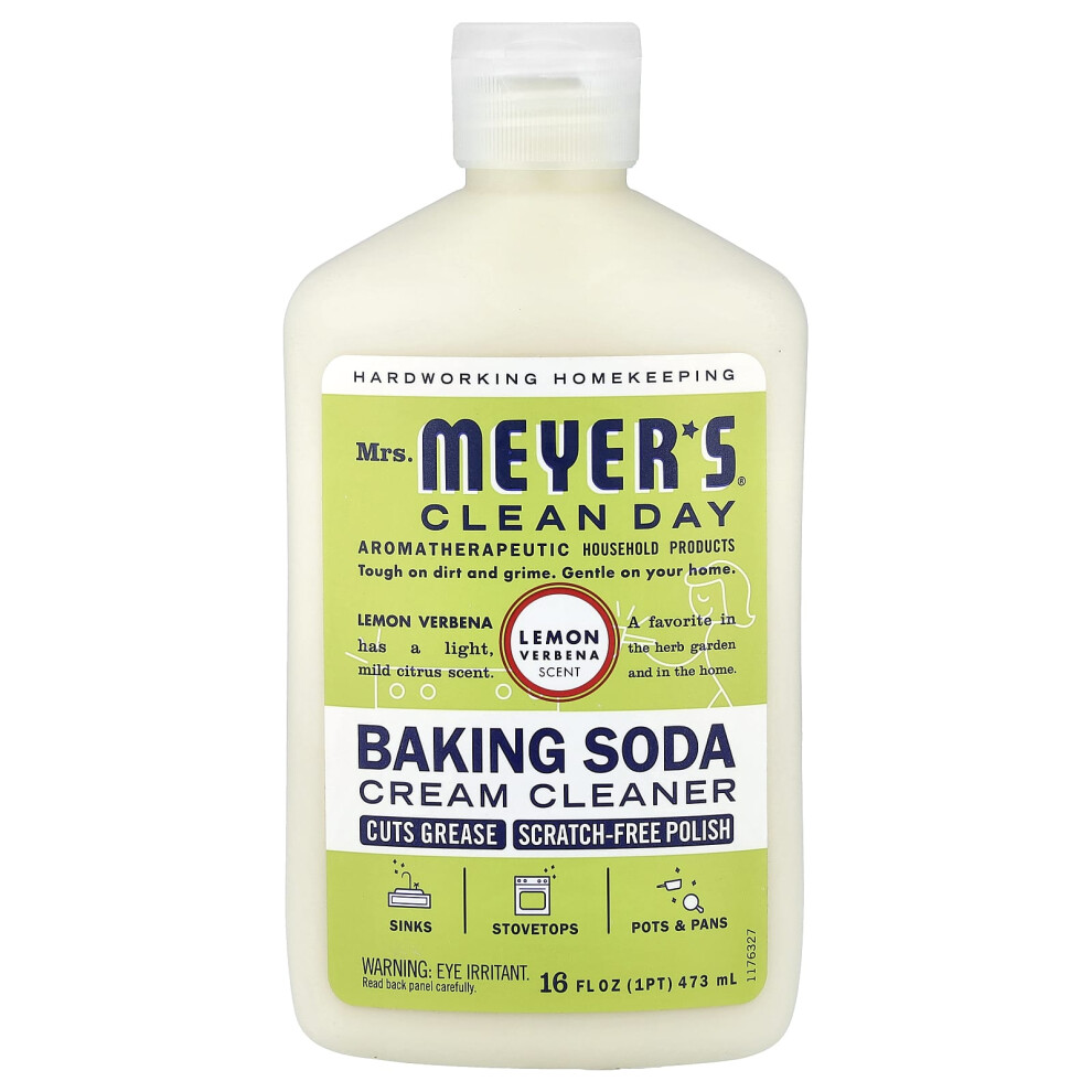 Mrs. Meyers Clean Day Cream Baking Soda Cleanser, Lemon Verbena, 16 Fl Oz (473 Ml)