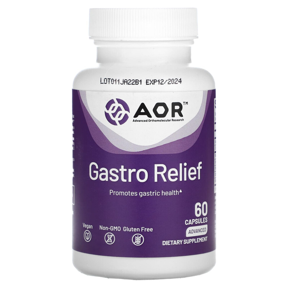 Advanced Orthomolecular Research Aor , Gastro Relief, 60 Capsules