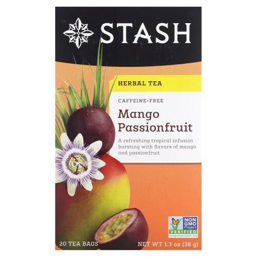 Stash Tea, Herbal-Tea, Mango Passionfruit, ohne Koffein, 20 Teebeutel, 1,3 oz (38 g)