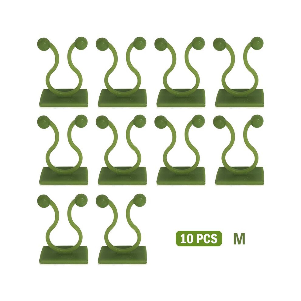 (Green) 10Pcs Invisible Plant Clips Vine Climbing Wall Hook Support Stake Fixt Clamp Green