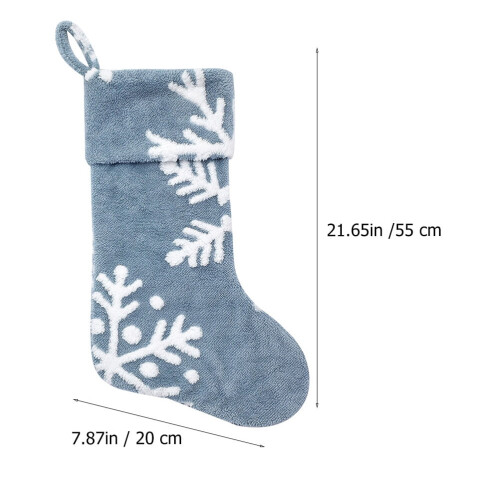 Hellblaue gestrickte Weihnachtsstrümpfe (1 Paar) 1