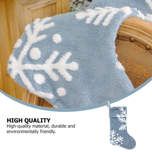 Hellblaue gestrickte Weihnachtsstrümpfe (1 Paar) 2