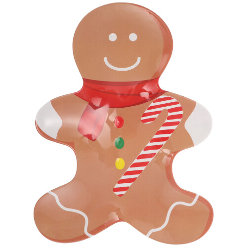 Gingerbread Man Serveringsbricka I Melamin För Jul