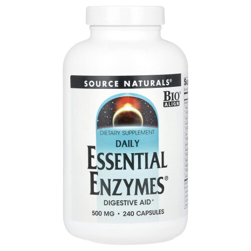 Source Naturals, Daily Απαραίτητες Ενζύμες, 500 mg, 240 Κάψουλες
