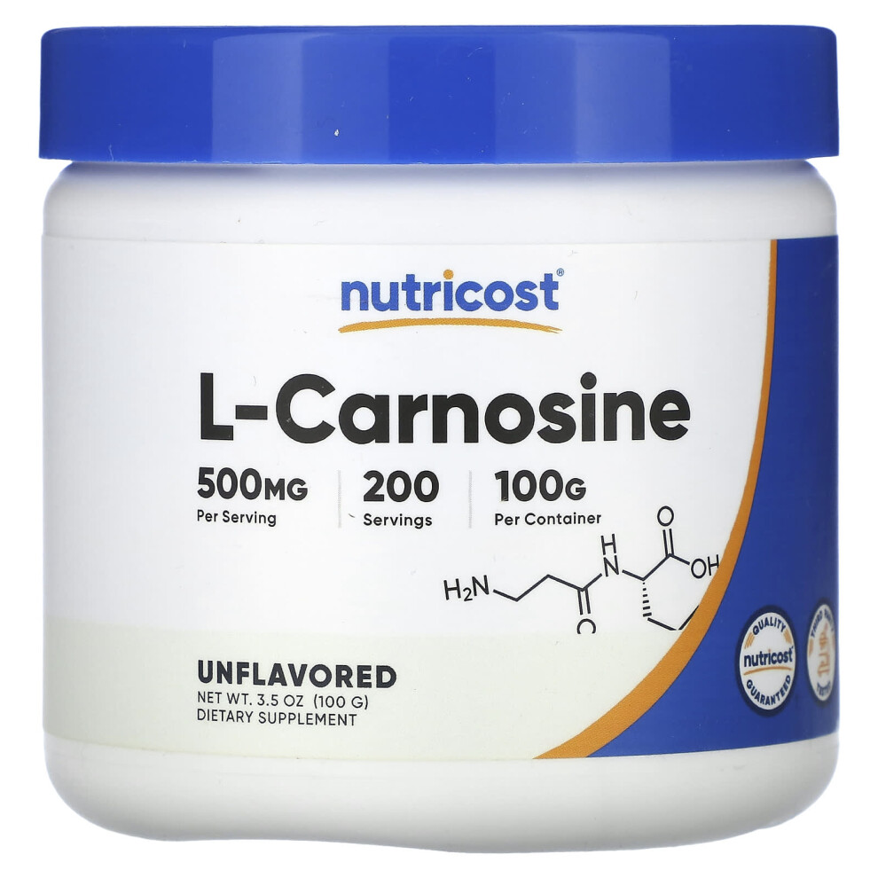 Nutricost , L-Carnosine, Unflavored, 3.5 Oz (100 G)