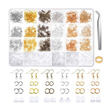 2Sets Assorted Color Alloy Earring Rings DIY Jewelry Making Set
