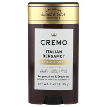 Cremo, Antiperspiráns és deodoráns, Olasz bergamott, 2,65 oz (75 g)