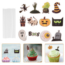 24Pièces Décorations Cupcake Halloween Papier Couleurs Variées
