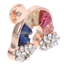 5St Kleine Rose Gouden Watchband Charms Siliconen Horlogeband