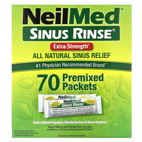 NeilMed, Risciacquo del Sinus, Potenza Extra, 70 Pacchetti Premiscelati