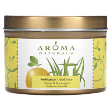 Aroma Naturals, Soy VegePure, Candela da Viaggio in Barattolo, Ambiance, Arancia & Limone, 2.8 oz (79.38 g)