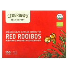 Cederberg Tea Co, Organische Zuid-Afrikaanse Kruiden Thee, Rood Rooibos, 100 Theezakjes, 8,8 oz (250 g)