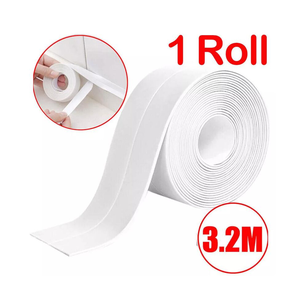 (1 Roll) Bath Sealant Strip,11ft Self Adhesive Caulk Strip Sealant Tape for Kitchen, Bathroom, Toilet, Wall Corner with Sealing