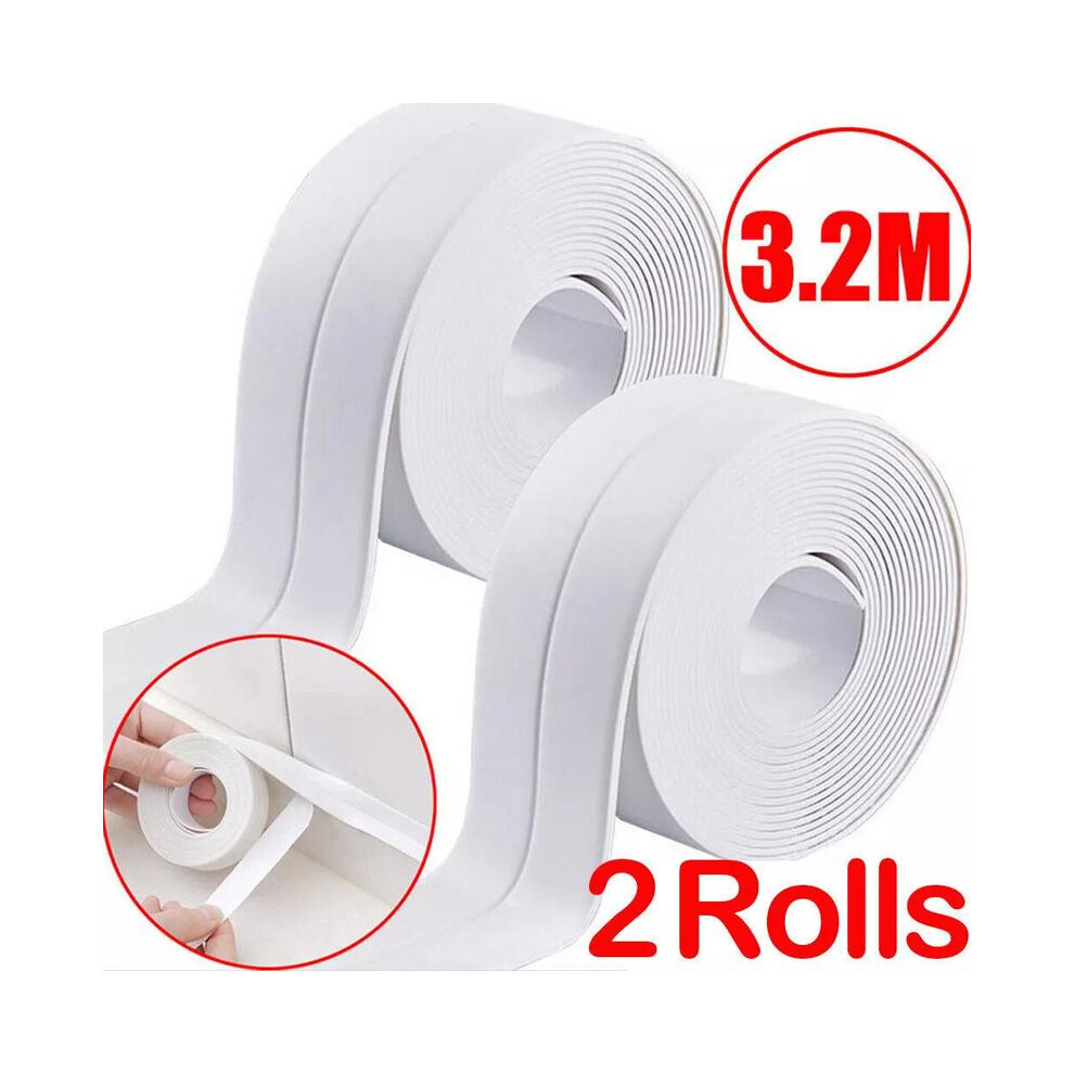 (2 Rolls) Bath Sealant Strip,11ft Self Adhesive Caulk Strip Sealant Tape for Kitchen, Bathroom, Toilet, Wall Corner with Sealing