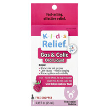 Homeolab USA, Kids Relief, Gas & Colic Orale Vloeistof, Voor Kinderen 0-9 Jrs, Framboos, 0,85 fl oz (25 ml)