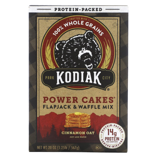 Kodiak Κέικς, Δύναμη Κέικς, Μίγμα Φλαπτζάκ & Βάφλα, Κιμίνι Οάτ, 20 oz (567 g)