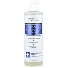 Advanced Clinicals, Limpeza com Ácido Glicólico + Ácido Lático, 11.75 fl oz (347 ml)