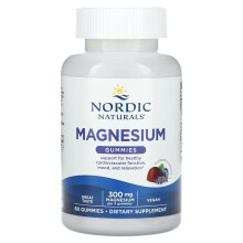 Nordic Naturals Magnézium Gumi, Kékbarack és Lavelend, 300 mg, 60 Gumi (100 mg per Gumi)