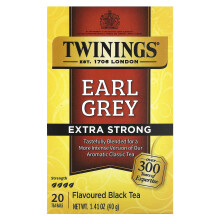 Twinings, Černý Čaj, Earl Grey, Extra Silný, 20 Čajových Várek, 1,41 oz (40 g)