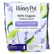The Honey Pot Company, Bio-Kalmen-Herbal-Infusion, Pads mit Flügeln, Nachts, 12 Stück