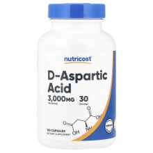 Nutricost, Ácido D-Aspartico, 120 Cápsulas (750 mg por Cápsula)