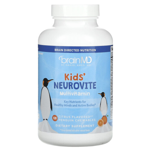 BrainMD, Kids', Neurovite  Πολυβιταμίνη, Σίταρος, 120 Penguin Σβήσιμο