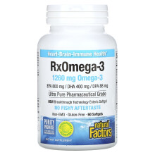 Natural Factors, RxOmega-3, 1.260 mg, 60 Weichgel (630 mg pro Weichgel)