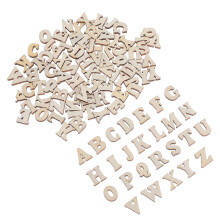 600Pièces Lettres Bois Naturel Beige Pour Activités Manuelles Enfants