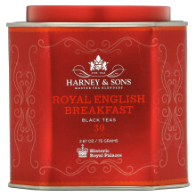 Harney & Sons, Royal English Breakfast, Svart Te, 30 Portioner, 2.67 oz (75 g)