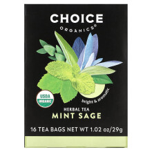 Choice Organic Teas, Chá Orgânico, Manjericão, Sem Café, 16 Sacos de Chá, 1.02 oz (29 g)