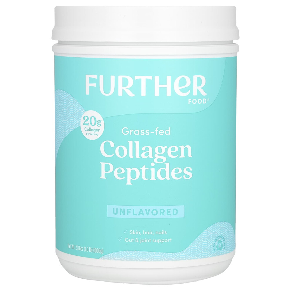 Further Food , Grass-Fed Collagen Peptides, Unflavored, 1.5 Lbs (600 G)