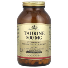 Solgar, Taurina, 500 mg, 250 Cápsulas Vegetales