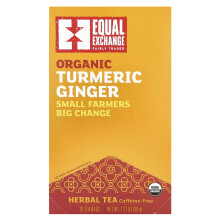 Equal Exchange, Biologische Turmeric Ginger Kruiden-thee, Koffie-vrij, 20 Theezakjes, 1,27 oz (36 g)
