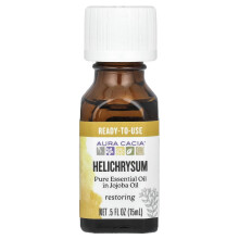 Aura Cacia, czysty olej eteryczny w oleju jojoba, Helichrysum, 0,5 fl oz (15 ml)