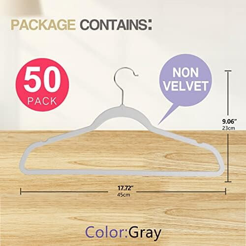 50-pack ultratunna plasthängare, 43 cm 1