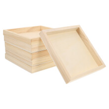 36Pièces Plateau De Rangement En Bois Khaki Solide Pour Jeux Jouets
