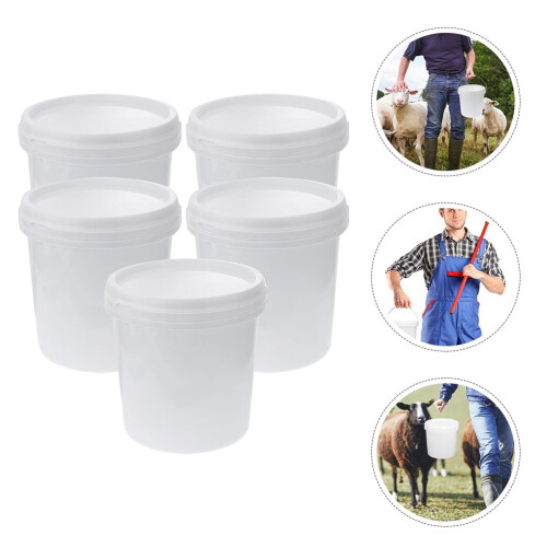 Seau en plastique avec couvercle 1 L 5 pièces 2