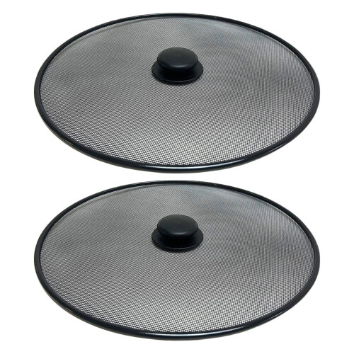 4Pièces Grille Antiéclaboussures Poêle Acier Noir Robuste